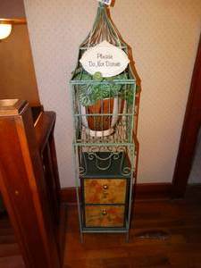 lot 1343 image: Decorative 4ft Tall  Metal Hall Storage  Plant Holder  Etc