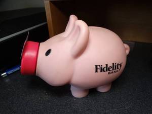 lot 1365 image: Plastic Fidelity Biggy Bank w Change