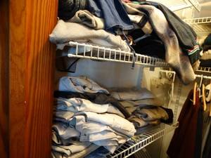 lot 1398 image: Clothes on Top Left Side of Upstairs Office Closet