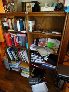 lot 1409 image: Unique Solid Wood Curved Corners  Bookshelf wo Contents
