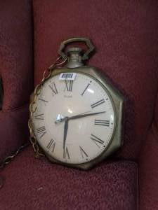 lot 1456 image: 16 Metal United Pocket Watch  Electric Wall Clock
