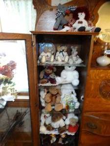lot 1475 image: Contents of Secretary - Bookcase  Stuffed animal  Bear Collection  Raggedy Ann