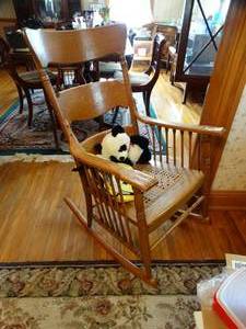 lot 1510 image: Vintage Oak Rocking Chair
