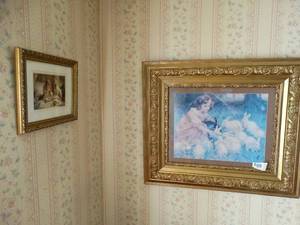 lot 1530 image: 2 Large - 1 Small Framed Wall Art  Kids with Pets