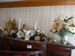 lot 1538 image: Faux Flowers  Candles  Angels  Vases  Etc