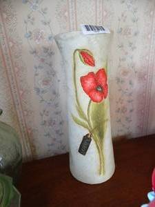 lot 1572 image: 13 Tall - 5 Diameter Floral Vase