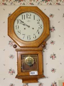 lot 1597 image: D&A Wall Clock w Key