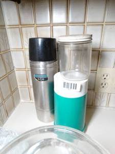 lot 1607 image: 2 Thermos & Collectible Jar