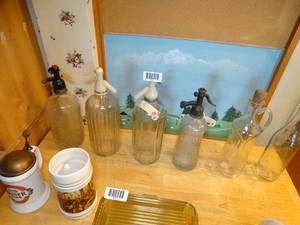 lot 1616 image: Unique Vintage Hungarian Beer Steins  Bottles w Pourers