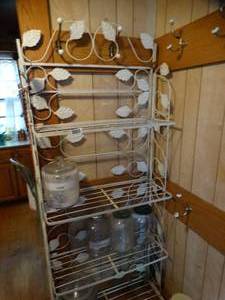 lot 1631 image: 7Ft Tall Metal Leaf Shelves