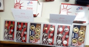lot 1639 image: (2)   2008 U.S. Mint Silver Proof Sets w Box & COA