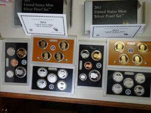 lot 1642 image: (2)   2011 U.S. Mint Silver Proof Sets w Box & COA