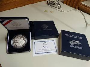 lot 1645 image: 2010 U.S. Mint  Boy Scouts of America Centennial Proof Silver Dollar w Box and COA