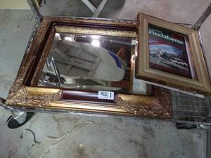 lot 1738 image: Ornate Mirror and Smaller Picture Frame