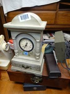 lot 1749 image: Tabletop Clock  Small Storage Boxes  Craft Items