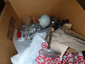 lot 1756 image: Large box of Misc Kitchen Items and Misc