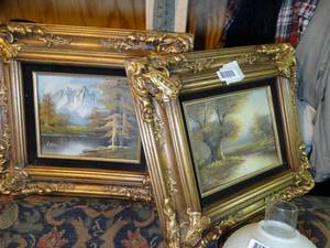 lot 1774 image: 2 Small Paintings in Ornate Frames