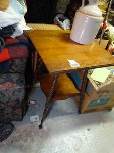 lot 1777 image: Antique Claw Foot End Table