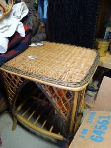 lot 1778 image: Natural Wicker End Table
