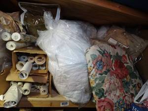 lot 1800 image: Lot of Misc Wall-Paper and Bedding  Pillows Etc