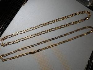 lot 1637 image: Two Made in Italy  Gold Over Sterling Necklaces and Beautiful Trifari  Necklace
