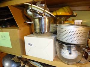 lot 1824 image: Silver over Copper Tea Set  Other misc Kitchen Items