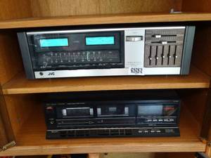 lot 1883 image: JVC Stereo Reciever jr-s300  Fisher Dual Cassette CR-W56