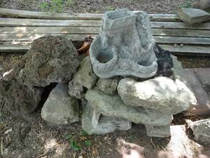 lot 1930 image: Red Pavers and Wood Stacks and Misc Rocks as Photographed