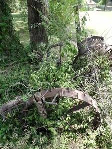 lot 1994 image: Antique Horse Drawn Farm Implement sickle mower- yard art