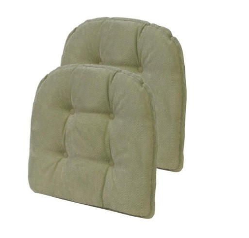lot 70507 image: 15 IN X 16 IN GRIPPER NON SLIP TWILLO THYME TUFTED CHAIR CUSHIONS SET OF 4