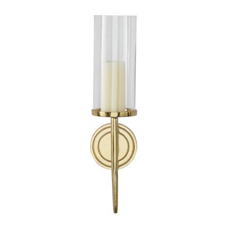 lot 70515 image: DecMode 7 W 23 H Aluminum Glam Wall Sconce Gold 1-Piece