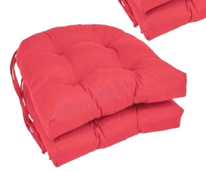 lot 70663 image: BLAZING NEEDLES U-SHAPED 16 INCH DINING CHAIR CUSHIONS SET OF 4