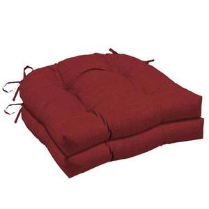 lot 70670 image: Arden Selections 18 x 20 Red U-Shape Chair Outdoor Seating Cushions (4 Pieces)
