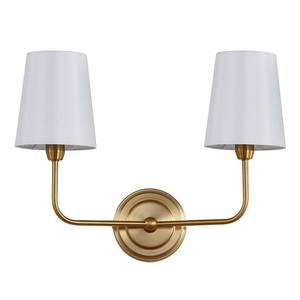 lot 70681 image: Safavieh Ezra Antique Two Light Wall Sconce Brass Gold