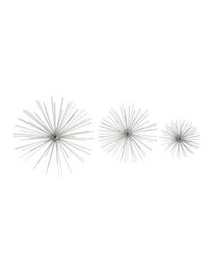 lot 70712 image: CosmoLiving by Cosmopolitan Set of 3 Silver Tin Contemporary Abstract Wall Decor, 6, 9, 11