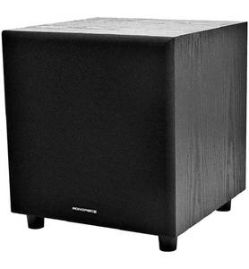 lot 9181 image: Monoprice 60-Watt Powered Subwoofer - 8 Inch With Auto-On Function, For Studio And Home Theater Black