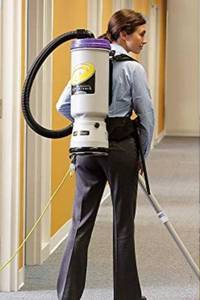 lot 9188 image: ProTeam Backpack Vacuums, Super CoachVac Commercial Backpack Vacuum Cleaner with HEPA Media Filtration and Telescoping Wand Tool Kit, 10 Quart, Corded