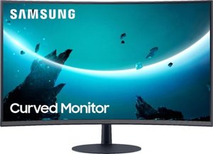 lot 9193 image: Damage For Parts OR Repair Only Samsung - T55 Series 27 LED 1000R Curved FHD FreeSync Monitor (DisplayPort, HDMI, VGA)