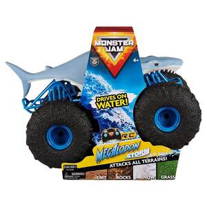 lot 37334 image: Monster Jam Official Megalodon Storm All-Terrain Remote Control Monster Truck Toy Vehicle 115 Scale