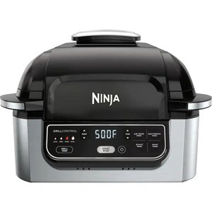 lot 37340 image: Ninja Foodi 5-in-1 Indoor Grill with 4-qt Air Fryer, Roast, Bake, & Dehydrate - Stainless SteelBlack
