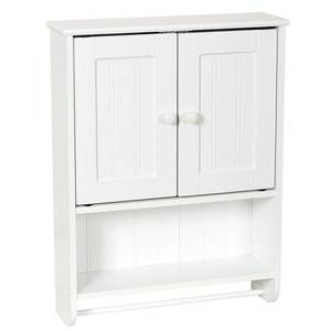 lot 37345 image: Zenna Home 2-Door Country Cottage Wall Cabinet White