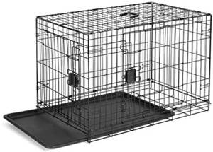 lot 37372 image: Amazon Basic Foldable Dog Metal Crate Double Door ASIN B09G48LHVX