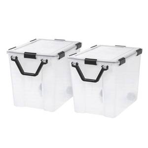 lot 38906 image: IRIS 2pk 103qt Weathertight Storage Box - Clear