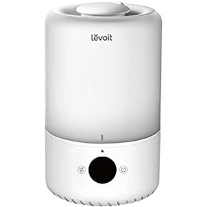 lot 38913 image: LEVOIT Ultrasonic Cool Mist Humidifiers, Adjustable 360° Rotation Nozzle, Auto Safety Shut Off, Lasts Up to 25 Hours, Filter Free, Optional LED Display Light, Ideal for Bedroom, 3L, White (B093BTKL9S)