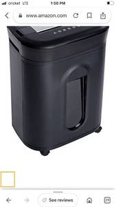 lot 38929 image: Amazon Basics 15-Sheet Cross-Cut Paper, CD Credit Card Office Shredder