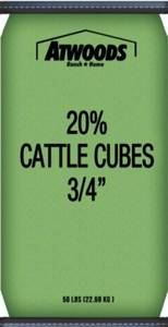 lot 38936 image: ATWOODS 20% 34 IN CATTLE CUBES, 50 LB