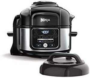 lot 38946 image: Ninja Foodi 9-in-1 Pressure Cooker and Air Fryer with Nesting Broil Rack, 5 Quart, Stainless Steel