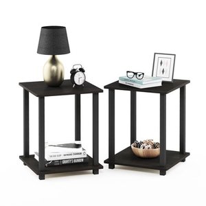 lot 49014 image: Furinno 12127EXBK Simplistic End Table, Set of Two, EspressoBlack