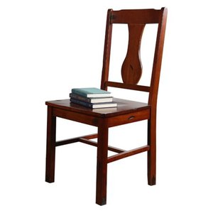 lot 49026 image: Walker Edison Rocky Hill 2-Piece Solid Wood Dining Chairs - Dark Oak