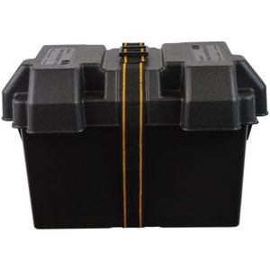 lot 49071 image: Attwood 9067-1 Heavy-Duty Acid-Resistant Power Guard Series 27 Vented Marine Boat Battery Box, Black